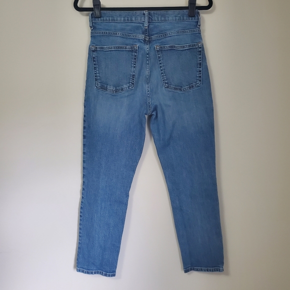 Everlane High Waist Straight Ankle Jeans 28 Mid Wash - Picture 3 of 5